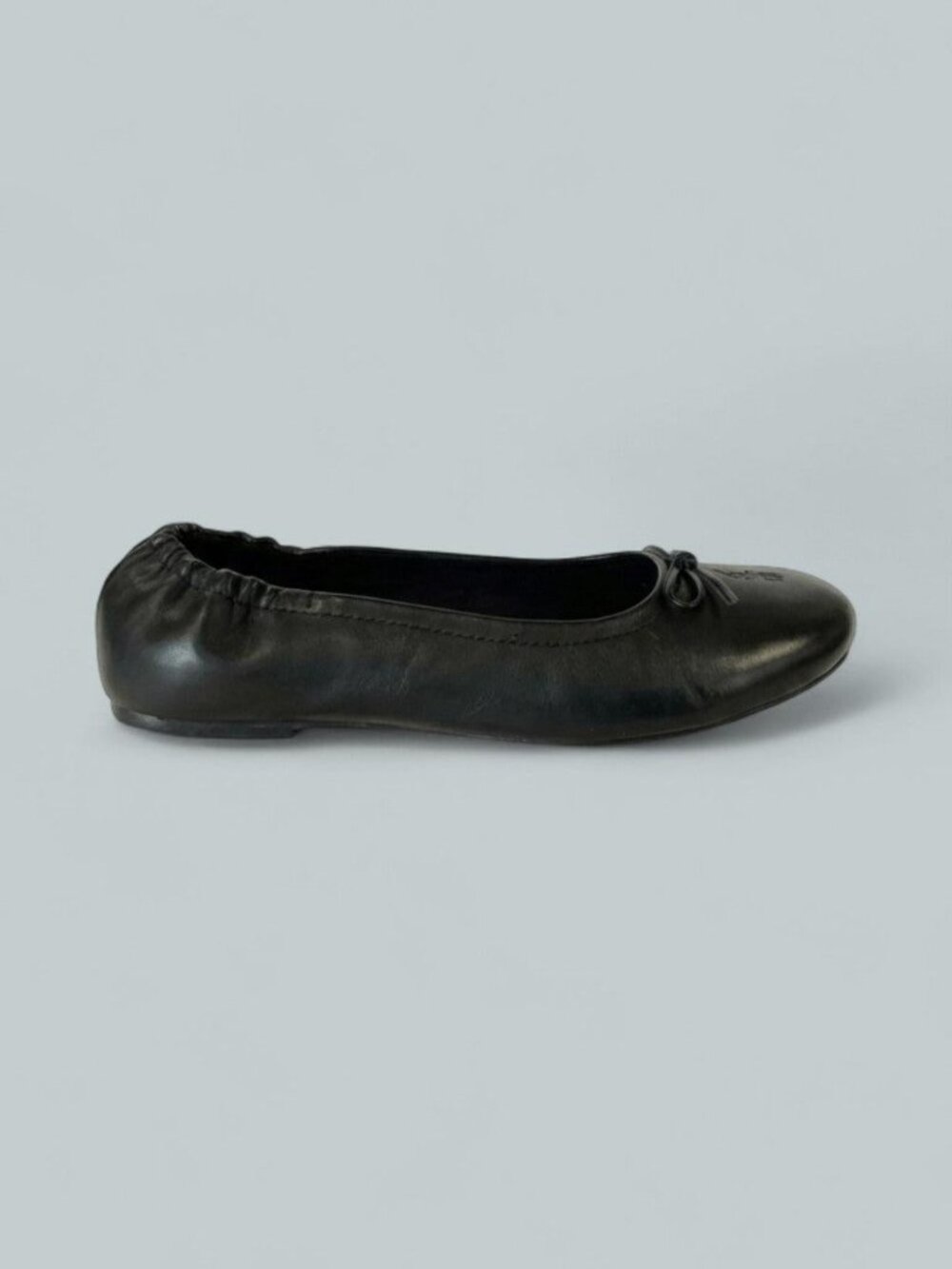 Girl's Leather Pony Ballet Flat - Black